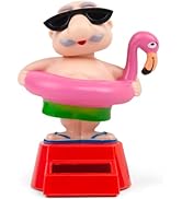 YGMONER Solar Dancing Beach Grandpa Car Dashboard Decorations – Funny Desk &amp; Shelf Decoration wit...
