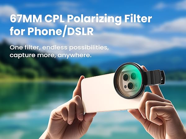 HD 67mm CPL Polarizing Filter for Phone &amp; DLSR