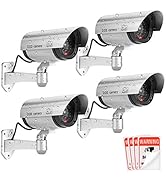 Fake Camera, FITNATE Dummy Camera CCTV Surveillance System with LED Red Flashing Light with 4 Saf...