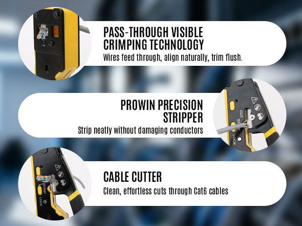 Prowin Pass Through RJ45 Crimper Kit 