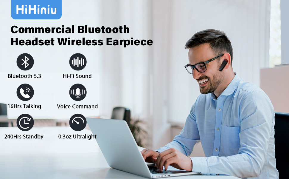 commercial bluetooth headset wireless earpiece 5.3
