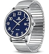 LN LENQIN Mens Watches Stainless Steel Analog Quartz Watches for Men Easy Reader 38 mm Fashion Bu...