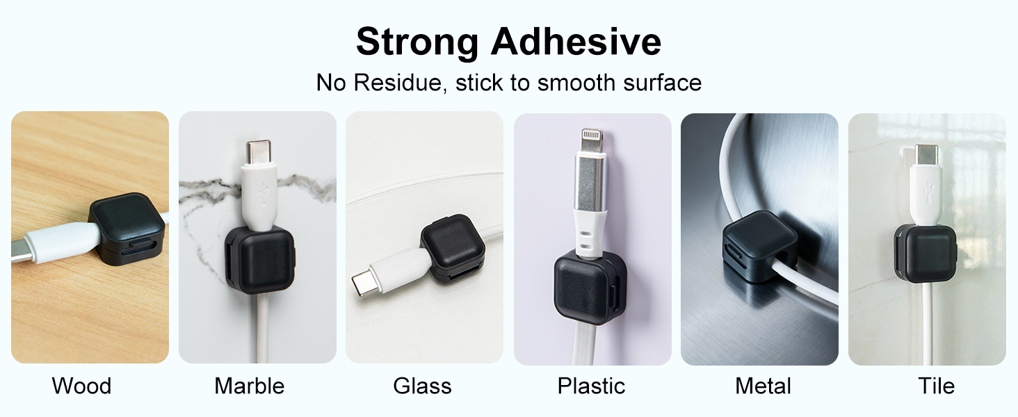 Strong Adhesive: no residue, stick to smooth surface like wood, marbie, glass, plastic, metal, tile
