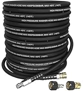 APOWER 3/8" Pressure Washer Hose 50 FT with Swivel Quick Connect, 4060 PSI Kink Resistant Power W...