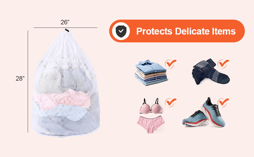 3pcs White Drawstring Laundry Bags