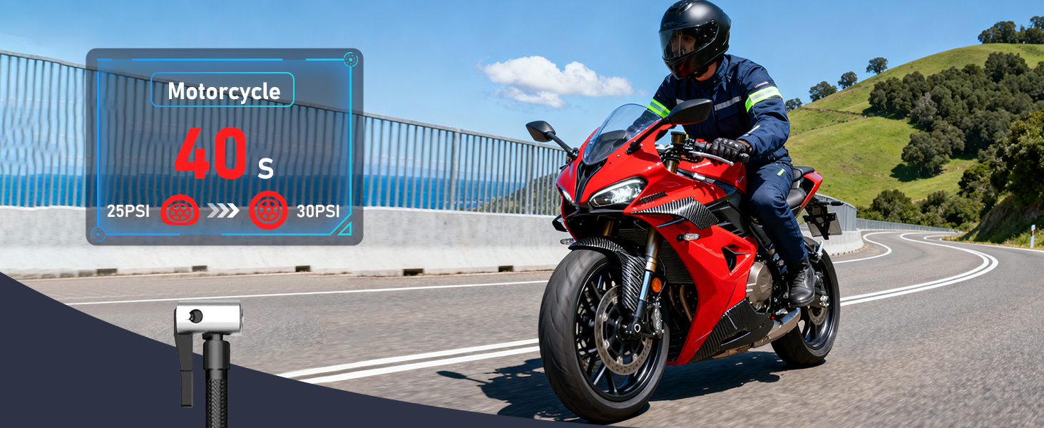 Motorcycle tire inflator