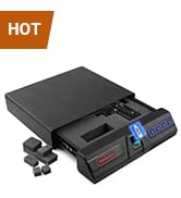 MAXSafes Under Desk Drawer Gun Safe with Super Biometric Finger Vein Recognition Lock, Quick-Acce...