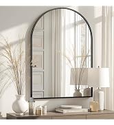 Arched Bathroom Mirror for Wall,Mirror for Vanity,38''x26'' Large Wall Mounted Mirror, Metal Fram...