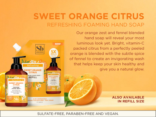 orange lemon citrus soap dispenser foaming hand soap refills handsoap everyone hand soap bottle