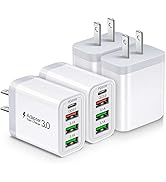35W USB C Fast Charging Block [4-Pack], 4-Port PD 3.0 + Quick 3.0 Fast Type C Wall Charger Power ...