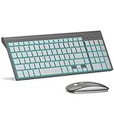 TopMate Wireless Gaming Keyboard and Mouse Ultra Slim Combo, 2.4G Silent Compact USB 2400DPI Mous...