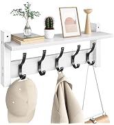Optish Coat Rack Wall Mount with Shelf, 17.1 Inch Coat Hanger Walls Mounted, Hat Rack for Walls, ...
