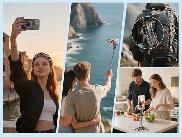 Phone Tripod Stand Travel Tripod Selfie Stick Mode Tripod Mode Hand Grip Mode travelers selfie