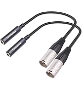 Yumiwoow XLR Male to 1/4" Female Cable,2Pack 3 Pin Male to 6.35mm Socket Audio Cord, XLR Plug to ...