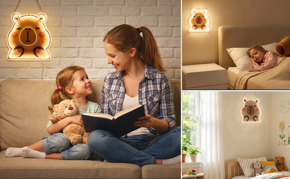 Capybara Lamp, Night Light for Kids, Gift for Kids, Soft Dimmable Nursery Light