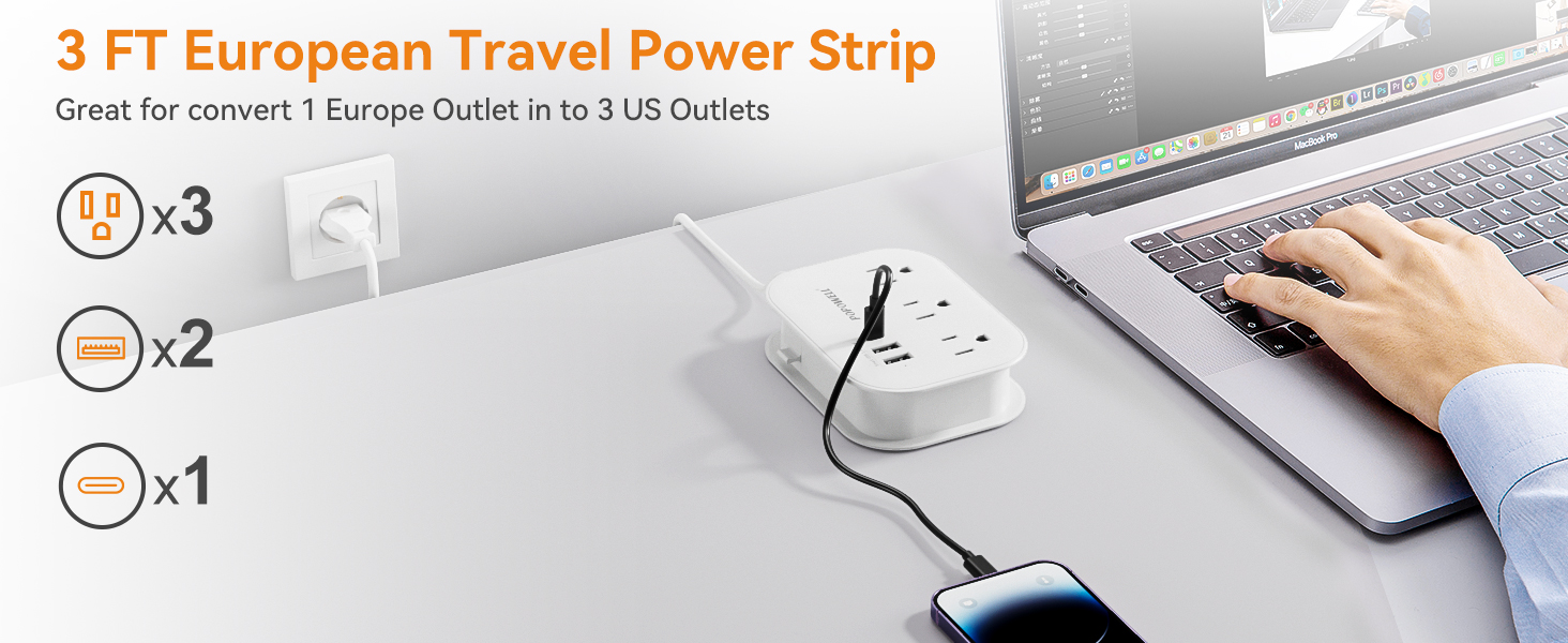 European travel plug adapter travel power adapter US to Europe outlet converter