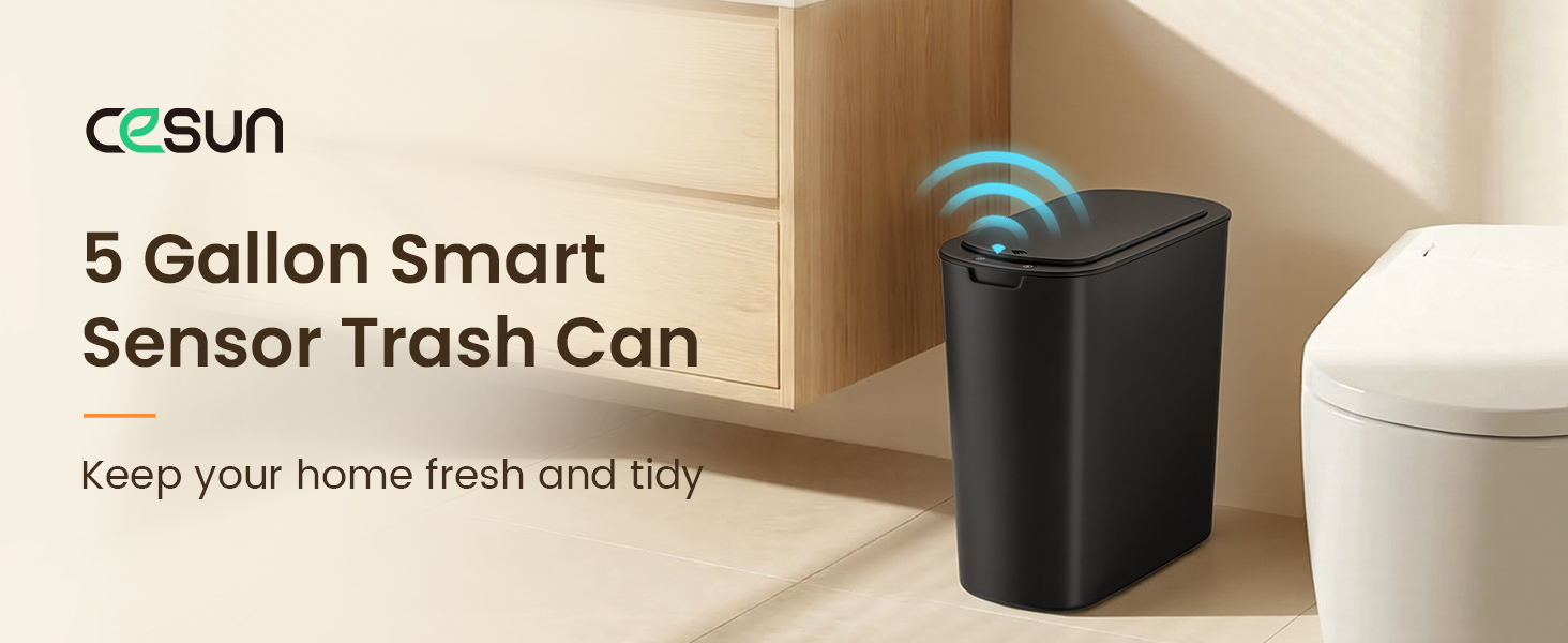 Automatic Motion Sensor Bathroom Trash Can with Lid