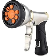Garden Hose Nozzles 9 Adjustable Patterns Hose Spray Nozzle Heavy Duty Metal Hose Nozzle Spray Gu...