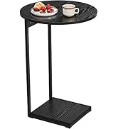 WOHOMO Sides Table Living Room, Small End Table for Small Space, 26.5" C Shaped Tall Slide Under ...