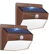 Peasur 2 Packs Solar Outdoor Lights Motion Sensor Solar Security Lights Waterproof with 3 Lightin...