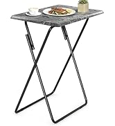 Folding TV Tray Table -Stable Tray Table with No Assembly Required (Black)