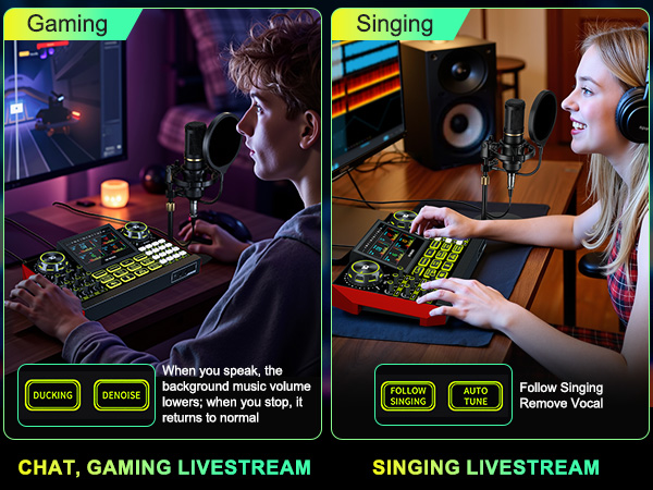 pc audio mixer sound board mixer audio mixer for streaming gaming voice changer