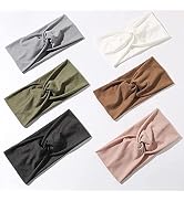 Artilady 6 Pack Wide Boho Headbands for Women - Soft Yoga Elastic Hair Bands for Girls Workout Ru...