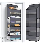 WISELIFE Over The Door Organizer Storage with 4 Large Pockets Door Hanging Organizer with Clear W...