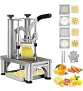 VEVOR Commercial French Fry Cutter with 4 Replacement Blades, 1/4" and 3/8" Blade Easy Dicer Chop...