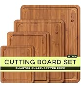 ROYAL CRAFT WOOD Wooden Cutting Boards for Kitchen Meal Prep &amp; Serving - Bamboo Non Toxic Cutting...