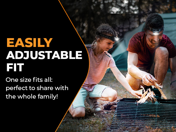 Easily adjustable fit. One size fit all: perfect to share the whole family!