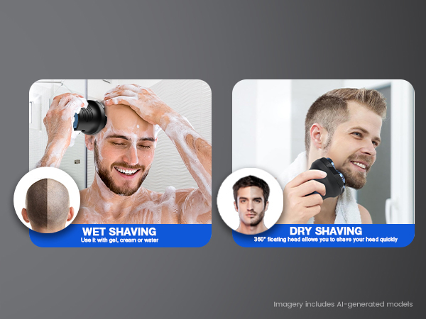 You can choose wet shaving or dry shaving.