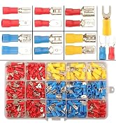 Feggizuli 330PCS Crimp Connectors, 2.8mm 4.8mm 6.3mm Male and Female Spade Connector kit, 15 Type...