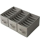 Qozary 3 Pack Wardrobe Clothes Organizer for T-shirt, 7 Grids Foldable Closet Organizers and Stor...