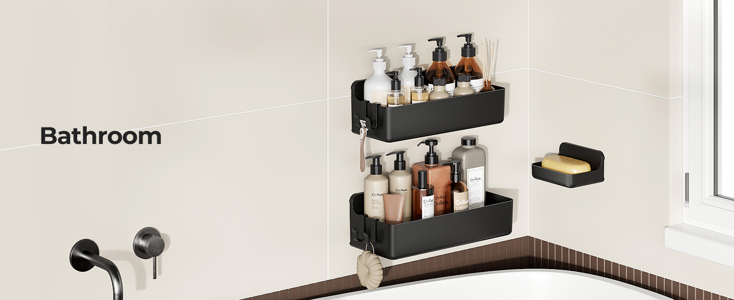 Rustproof ABS Storage Organizer Set, Black