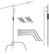 EMART 10ft/300cm Photography Heavy Duty C Stand with 4.2ft/128cm Holding Boom Arm and 2 Pieces Gr...