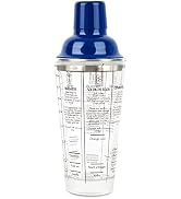 Samuelworld Cocktail Shaker Glass with Measurement, 14oz, Leak-Proof Clear Bar Shaker, BPA-Free, ...