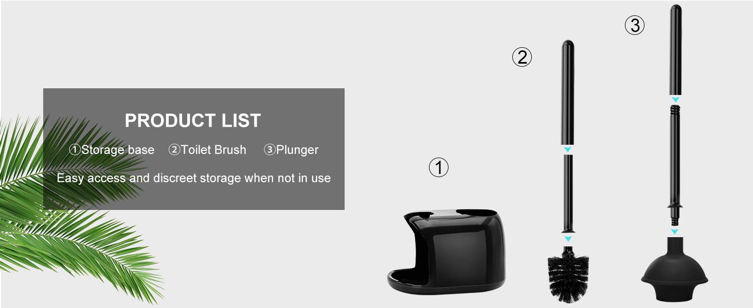 Toilet Brush and Plunger Set