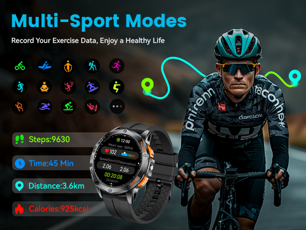 smart watch long battery life fitness tracker watches large screen smart watch