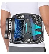 Fit Geno Back Brace for Lower Back Pain Relief: Adjustable Support with Ergonomic Lumbar Pad for ...