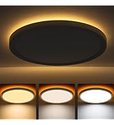 Bargeni Flush Mount Ceiling Light,12 inch LED Ceiling Light Fixture with Night Light,24W/3000K/40...