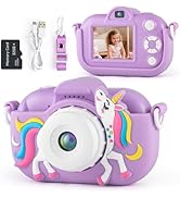 Kids Camera for Girls 3-5 Years Old, Kids Digital Camera with Silicone Cover, 48MP/1080P Video Re...