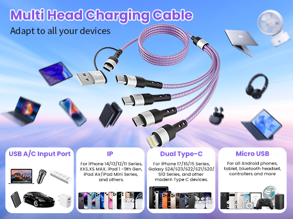 Multi Head Charging Cables