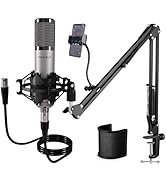 PROAR Studio Microphone, Professional Cardioid XLR Condenser Recording Mic Voice Over Kit with Bo...