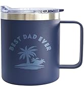Birthday Gifts for Dad - Funny Coffee Mug, Best Dad Ever Mug, 12oz Navy Blue