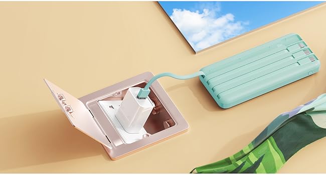 portable charger with built in cables