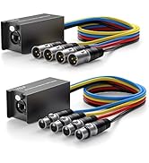 3.3 Ft 4 CH Multi Network Snake Receiver over Ethercon Cable XLR Snake Box Extender for Stage Lig...