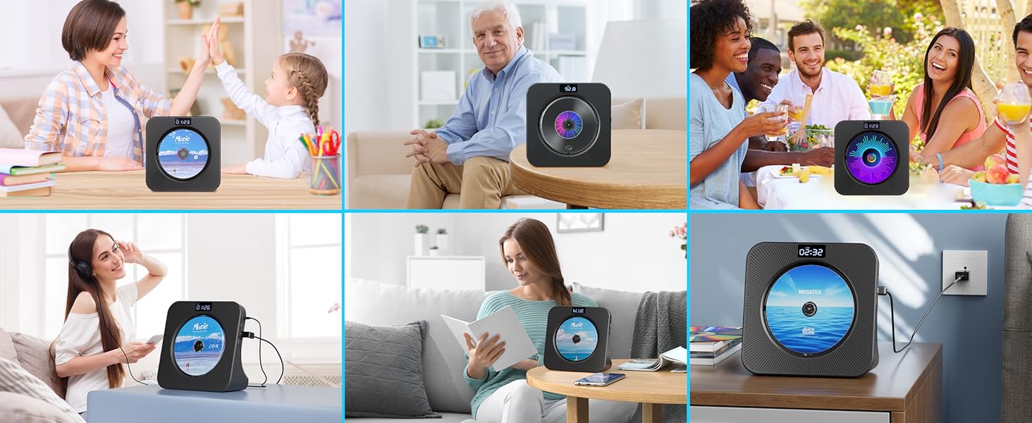 MEGATEK CP28BR Portable Desktop CD Player desktop CD player Fits Seamlessly into any Home, Office