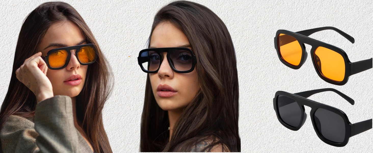 designer inspired square aviator sunglasses trendy 70s stylish aviator sun glasses oversized sunnies