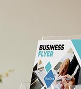 MaxGear Brochure Holder 6x9 inch with Business Card Organizer, Acrylic Literature Display Stand C...